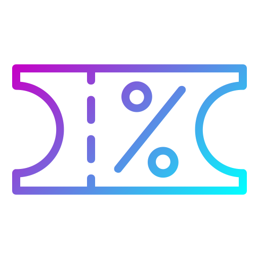 icono de ticket de descuento